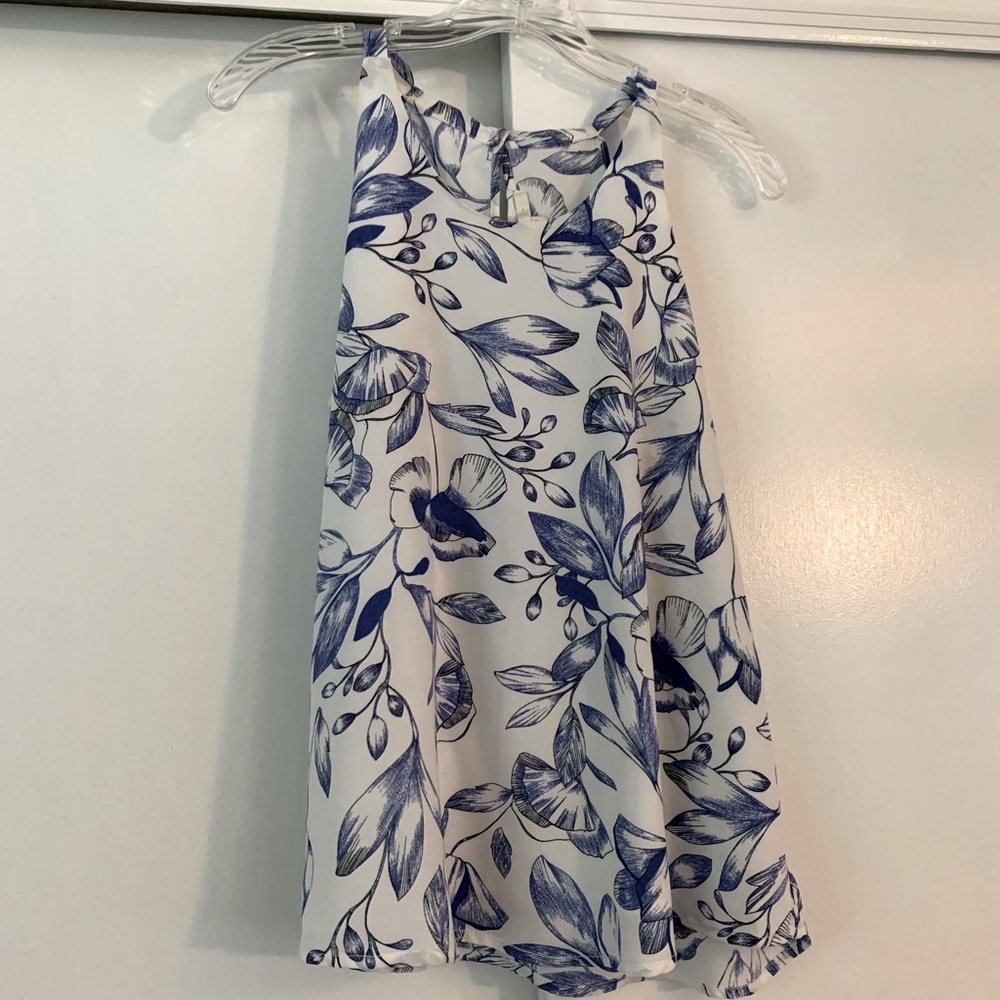 Blue floral blouse
